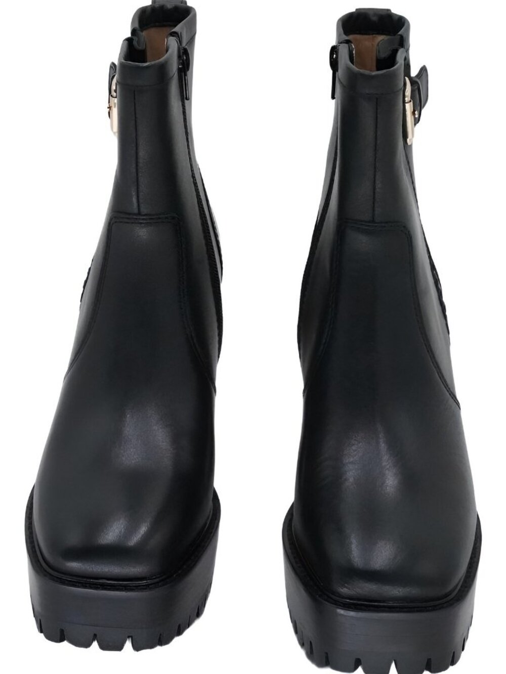 Steve Madden Womens Sumitt Platform Bootie Black Leather Sz 8M - Picture 5 of 6